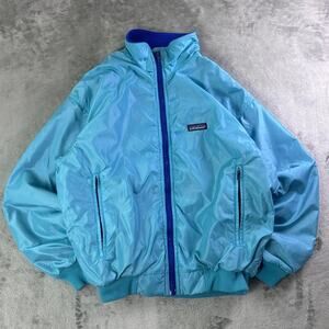Vintage 90s Patagonia Shelled Synchilla Bomber Jacket Women’s Size 10 Teal Blue